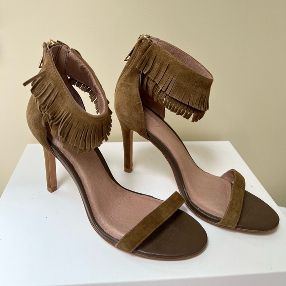 Joie Suede Alex Fringe Heels - Picture 8 of 14